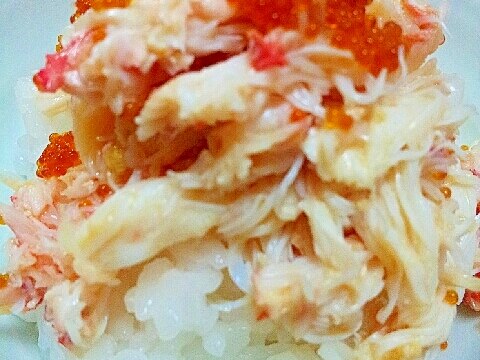 贅沢な✿毛がにと蟹味噌とびっこ丼❤